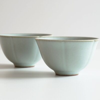 Teaware Red Blossom Tea Xu De Jia | Ru Kiln Lotus Cup Pair (Large)